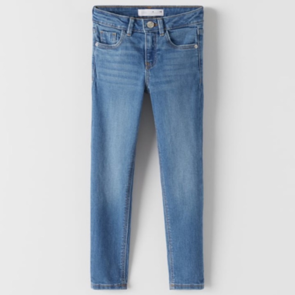 NWT Zara 6Y blue medium wash skinny jeans